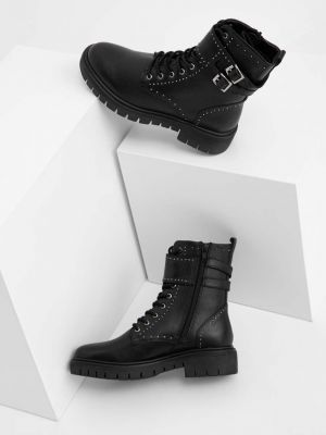 Kožené kotníkové boty na platformě Answear Lab černé