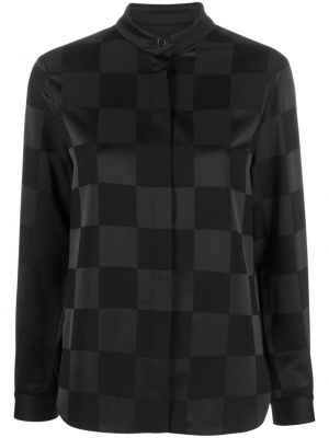 Bluza s karirastim vzorcem Emporio Armani črna