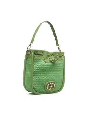 Leder tasche mit taschen La Carrie grün