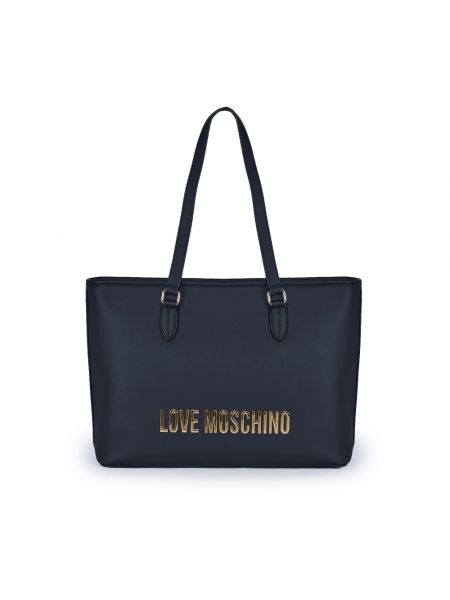 Shopperka skórzana Love Moschino czarna