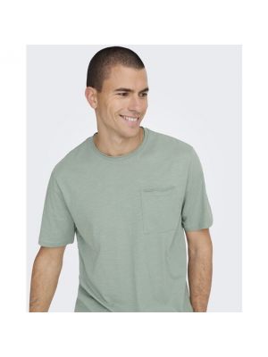 Camiseta manga corta con bolsillos Only & Sons verde