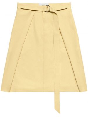 Midi φούστα με αγκράφα Ami Paris κίτρινο