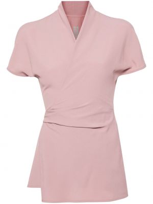 Блуза от креп Rick Owens розово