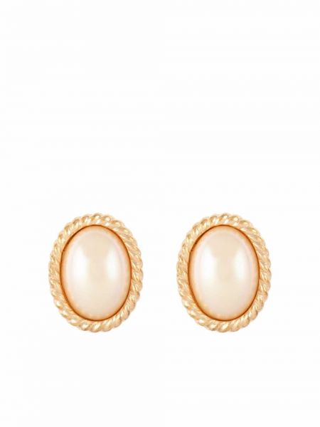 Fülbevaló gyöngyökkel Christian Dior aranyszínű