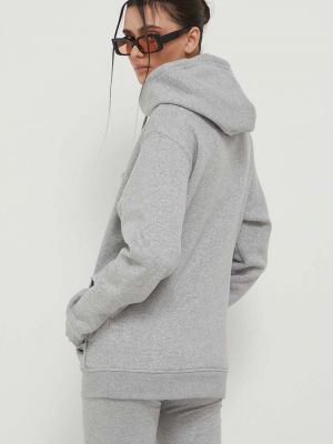 Melanžová bavlněná mikina s kapucí Adidas Originals šedá