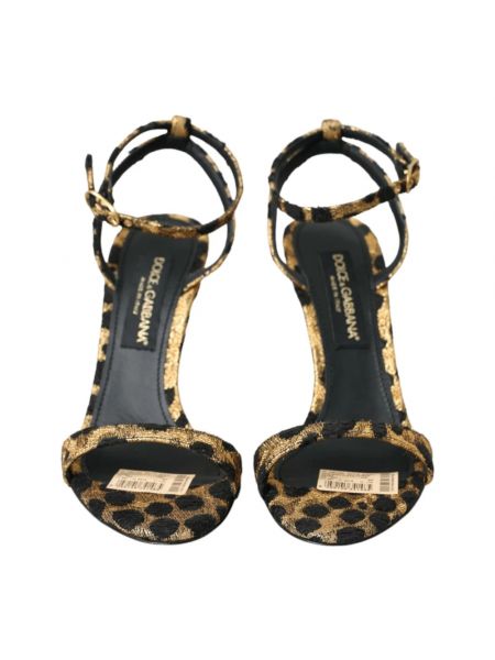 Sandalias de tiras leopardo de cristal Dolce & Gabbana
