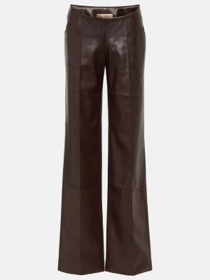 Кожаные широкие брюки из искусственной кожи Aya Muse коричневые