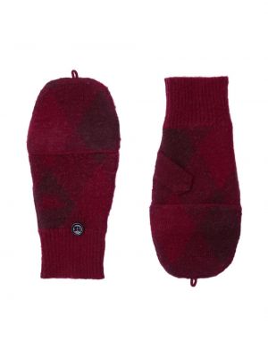Vlněné rukavice s argylovým vzorem Burberry červené