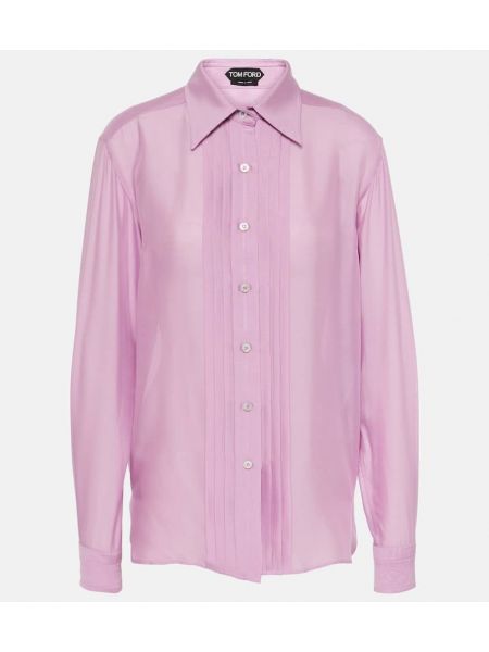 Μεταξωτό πουκάμισο Tom Ford ροζ