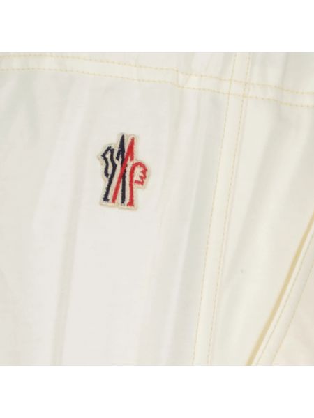 Pantalones rectos de algodón Moncler blanco