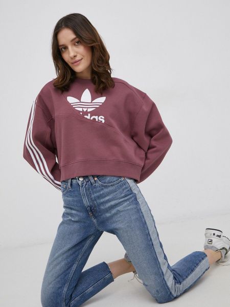 Długa bluza Adidas Originals fioletowa