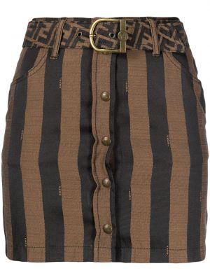 Hnědé mini sukně s knoflíky Fendi Pre-owned