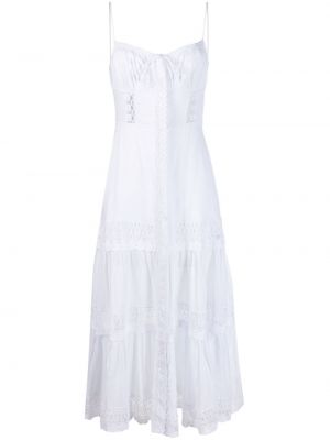 Krajkové bavlněné šaty z polyesteru Charo Ruiz Ibiza - bílá