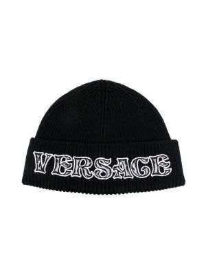 Haftowana czapka wełniana Versace