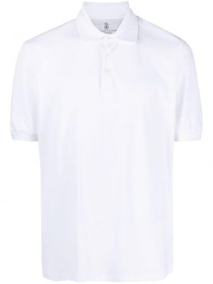 Medvilninis polo marškinėliai Brunello Cucinelli balta
