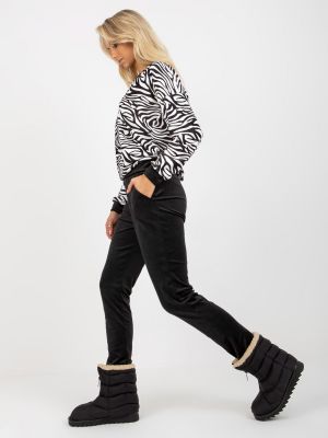 Velurová mikina so vzorom zebry Fashionhunters