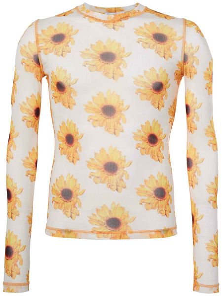 Mesh trykt floral topp Jw Anderson gul