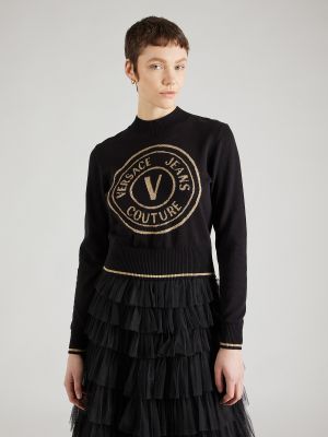Пуловер Versace Jeans Couture черно