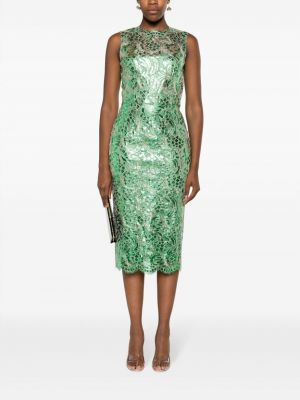Krajkové šaty Dolce & Gabbana Pre-owned zelené