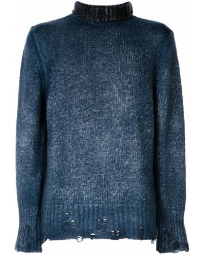Pletený svetr s oděrkami Avant Toi modrý