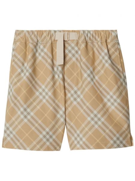 Bermuda kratke hlače s karirastim vzorcem s potiskom Burberry bež