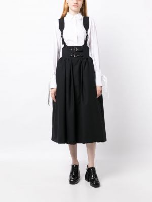 Midi šaty bez rukávů Noir Kei Ninomiya černé