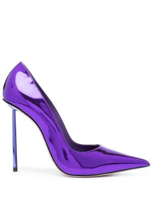 Кожени полуотворени обувки Le Silla виолетово