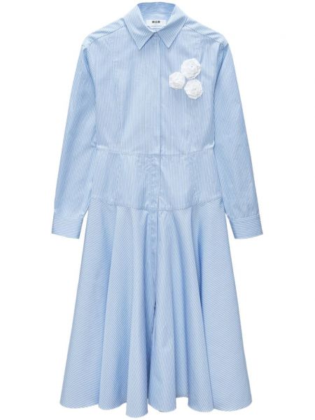 Kvetinový rovné šaty Msgm modrá