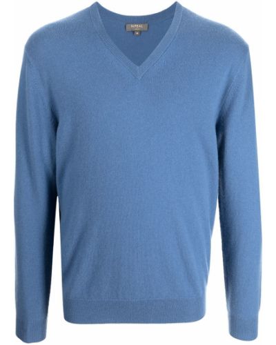 Jersey de cachemir con escote v de tela jersey N.peal azul