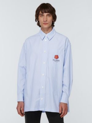Camicia di cotone a righe Kenzo blu