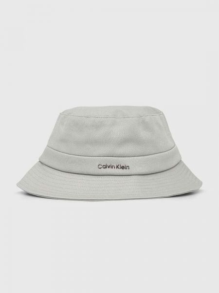 Хлопковая шапка Calvin Klein серая