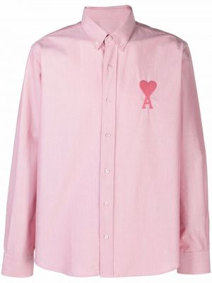 Риза бродирана със сърца Ami Paris розово