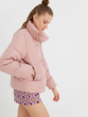 Kabát na zip se stojáčkem Koton růžový
