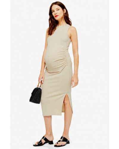 Для беременных платье Topshop Maternity, бежевое