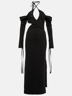 Bavlněné šaty na ramínka The Attico - černá