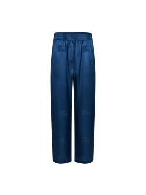 Jedwabne spodnie sportowe Burberry niebieskie