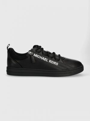 Sneakersy skórzane na zamek Michael Kors czarne