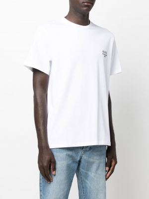 Bavlněné tričko s potiskem A.p.c. bílé