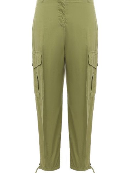 Хлопковые брюки карго Aspesi зеленые