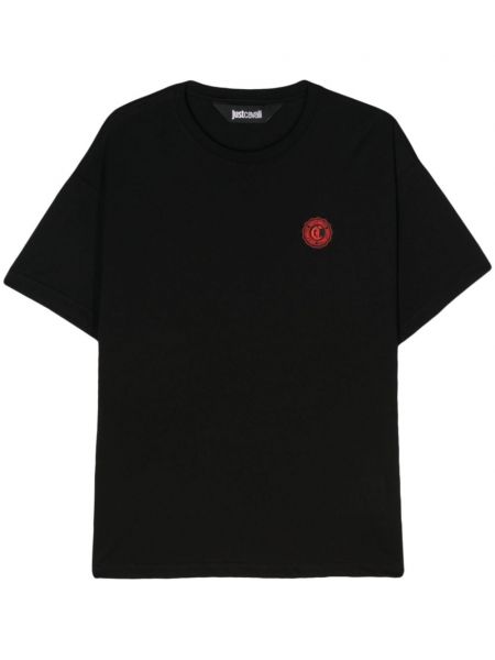 Bavlnené tričko Just Cavalli čierna