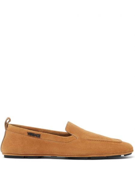 Loafers σουέντ Versace καφέ