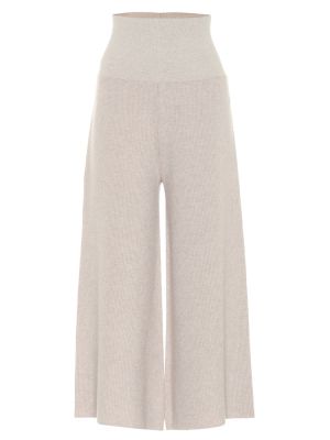 Pantalon taille haute en laine en alpaga Stella Mccartney beige