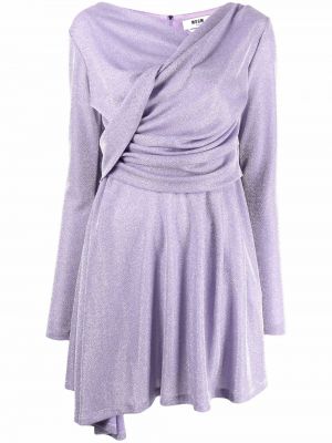 Vestido de cóctel con volantes manga larga Msgm violeta