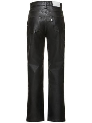 Kožené rovné kalhoty z imitace kůže Dunst černé