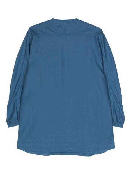 Lněná košile Aspesi modrá