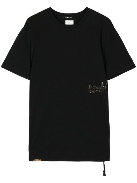 Bavlnené tričko s cvočkami Ksubi čierna