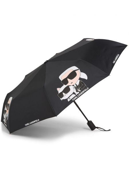 Regenschirm mit print Karl Lagerfeld schwarz