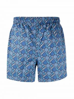 Shorts à imprimé à motif géométrique Tagliatore bleu