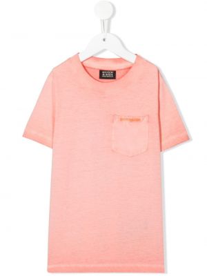 Хлопковая футболка с карманами Scotch & Soda, розовая