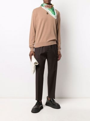 Jersey de cachemir de tela jersey con estampado de cachemira Jil Sander marrón